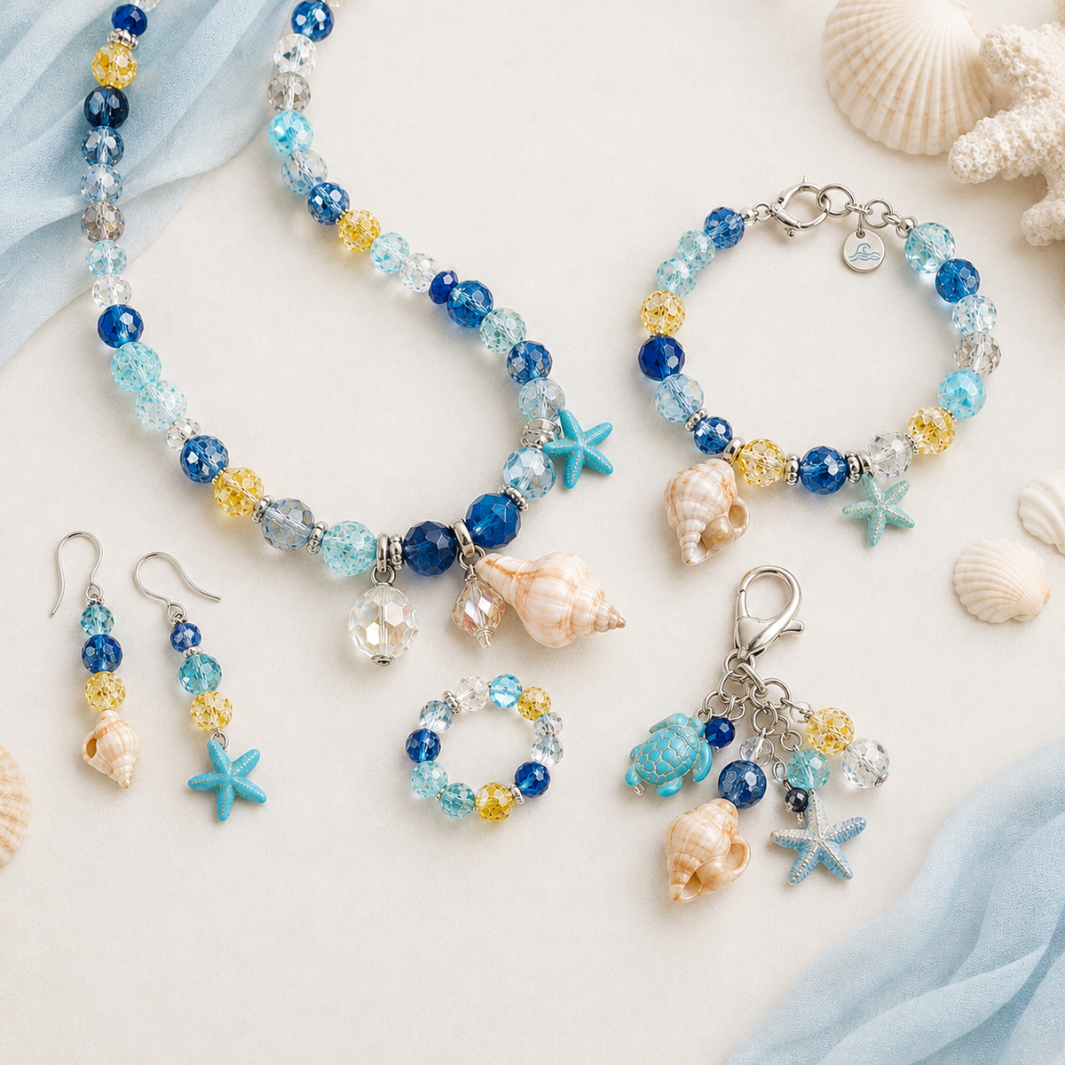 Glasperlen Mix "Sun & Ocean", mit besonderen Details