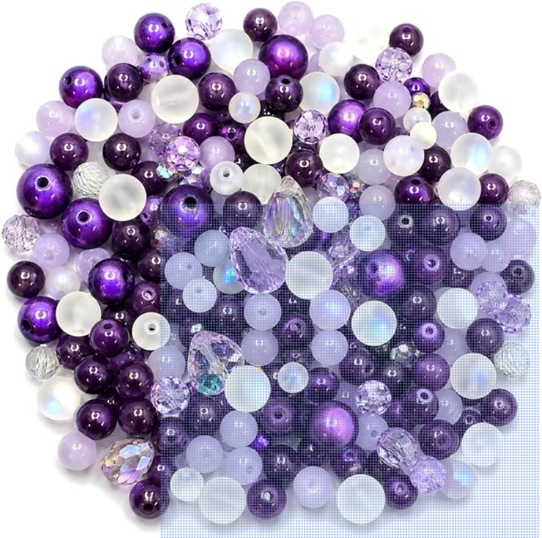 Glasperlen Mix "Amethyst", mit besonderen Details