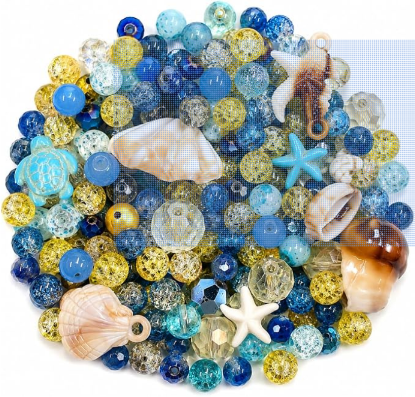 Glasperlen Mix "Sun & Ocean", mit besonderen Details