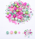 Glasperlen Mix "Rose & Avocado", mit passenden Rocailles