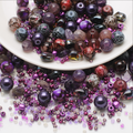Glasperlen Mix "Amethyst", mit passenden Rocailles